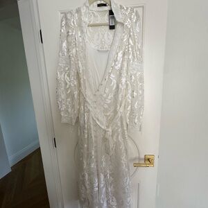 White Kaftan Lace Dress